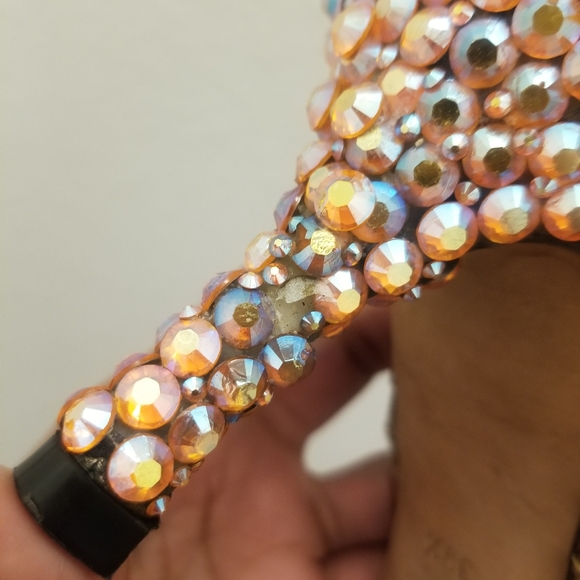 Christian Dior Heels Bronze Gold Jewelled Crystal Heels Dior Mules Size 7.5 - Picture 3 of 16